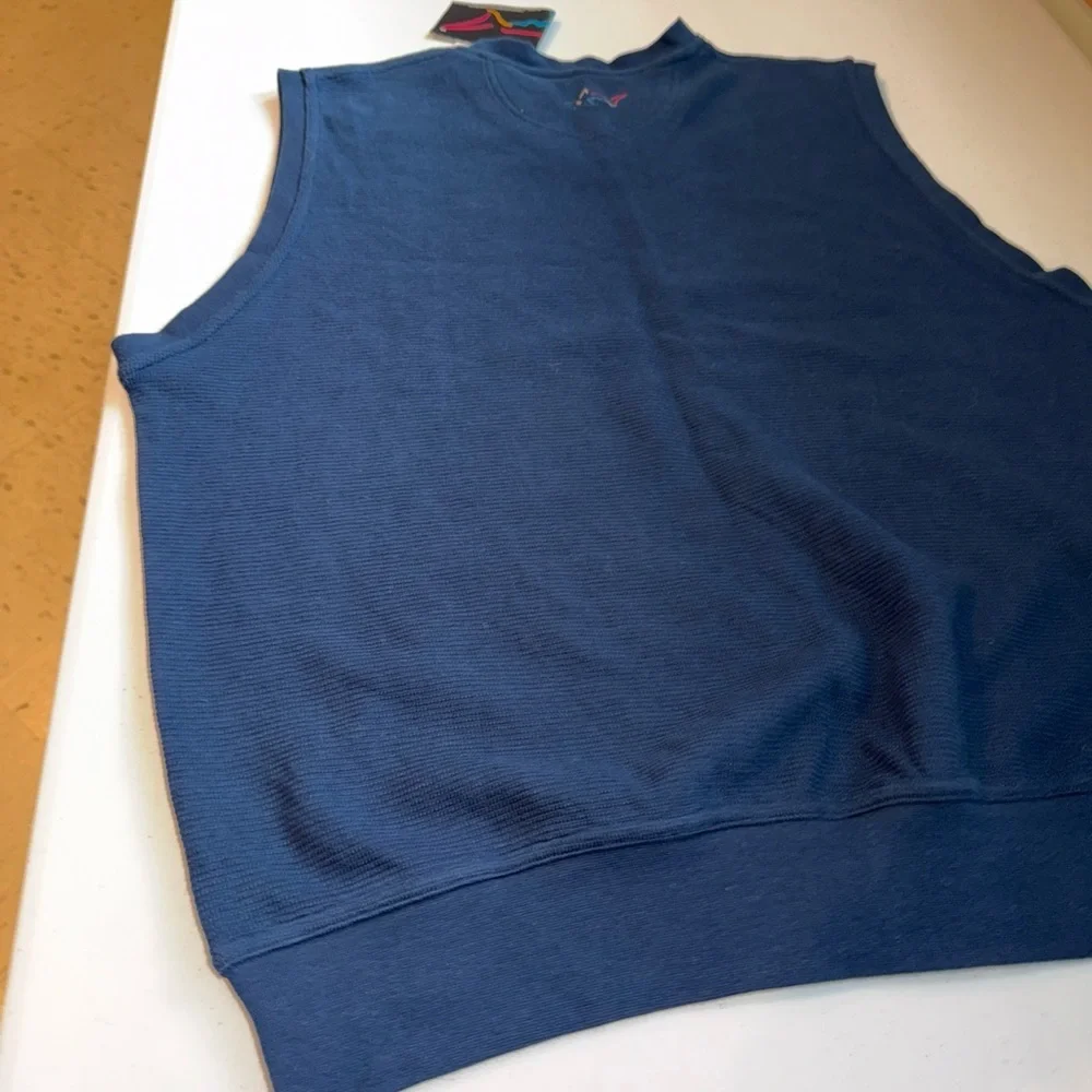Greg Norman Collection Sweater V Neck Vest‎ Golf Mens Large Navy Blue NWT $69
